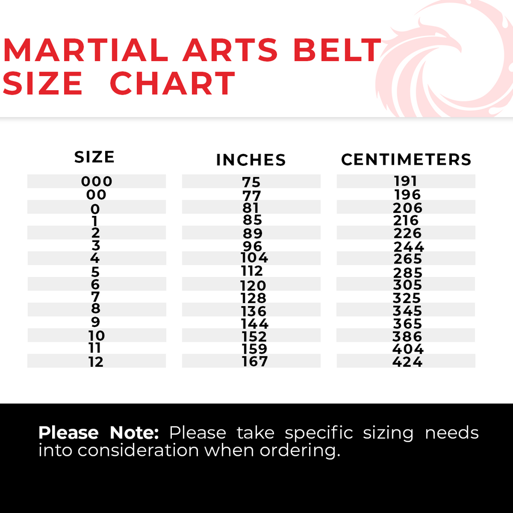 Karate belt clearance chart