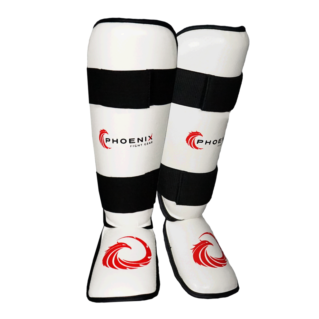 Kids Champion Shin Guards- White | Phoenix Fight Gear