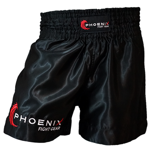 Black Phoenix logo Thai shorts by Phoenix Fight Gear