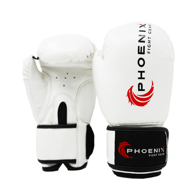 White Kids Champion boxing gloves by Phoenix Fight Gear