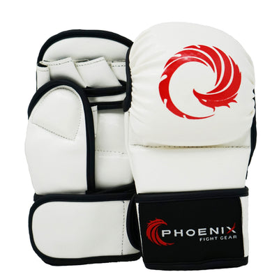 White Kids Champion MMA gloves by Phoenix Fight Gear