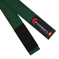 Green Brazilian jiu-jitsu belt by Phoenix Fight Gear
