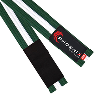 Green and white Brazilian jiu-jitsu belt by Phoenix Fight Gear