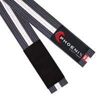 Grey and white Brazilian jiu-jitsu belt by Phoenix Fight Gear