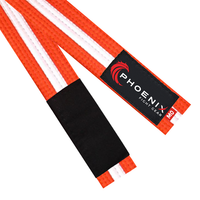 Orange and white Brazilian jiu-jitsu belt by Phoenix Fight Gear