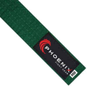 Green martial arts belt by Phoenix Fight Gear
